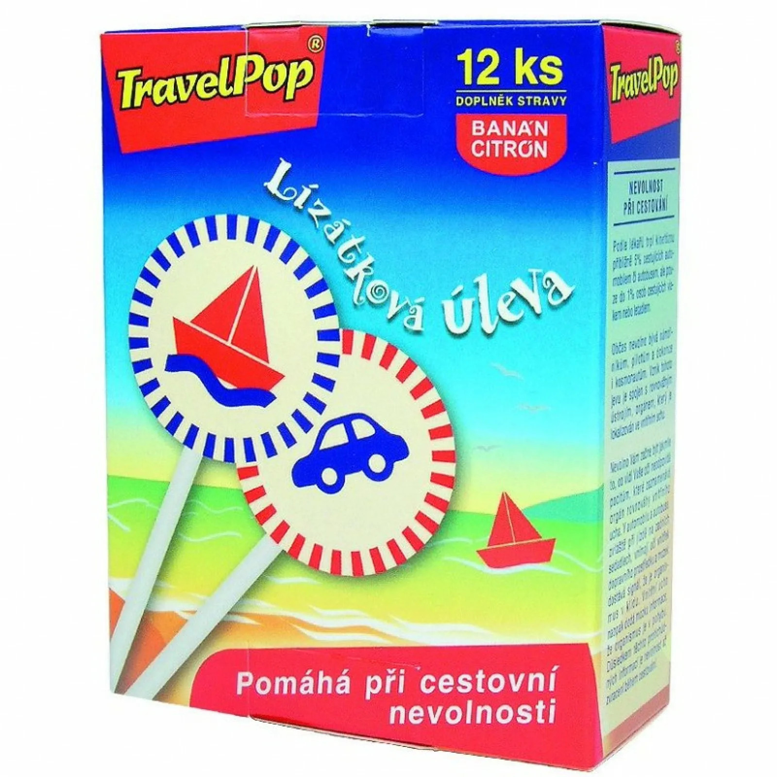 TravelPop při cestovní nevolnosti 12 ks Chutná roksová lízátka pro zmírnění nevolnosti při cestování. Obsažené bylinky pomáhají zklidnit podrážděný žaludek a celkově působí "konejšivě".